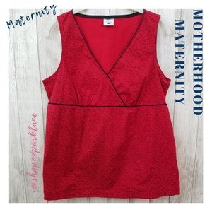 Motherhood Maternity Sleeveless Floral Top, Red